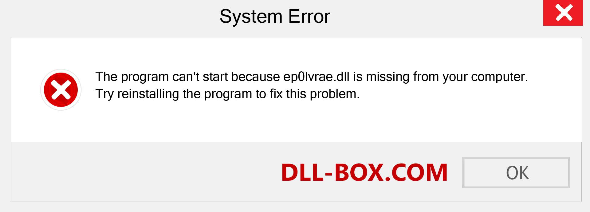  ep0lvrae.dll file is missing?. Download for Windows 7, 8, 10 - Fix  ep0lvrae dll Missing Error on Windows, photos, images
